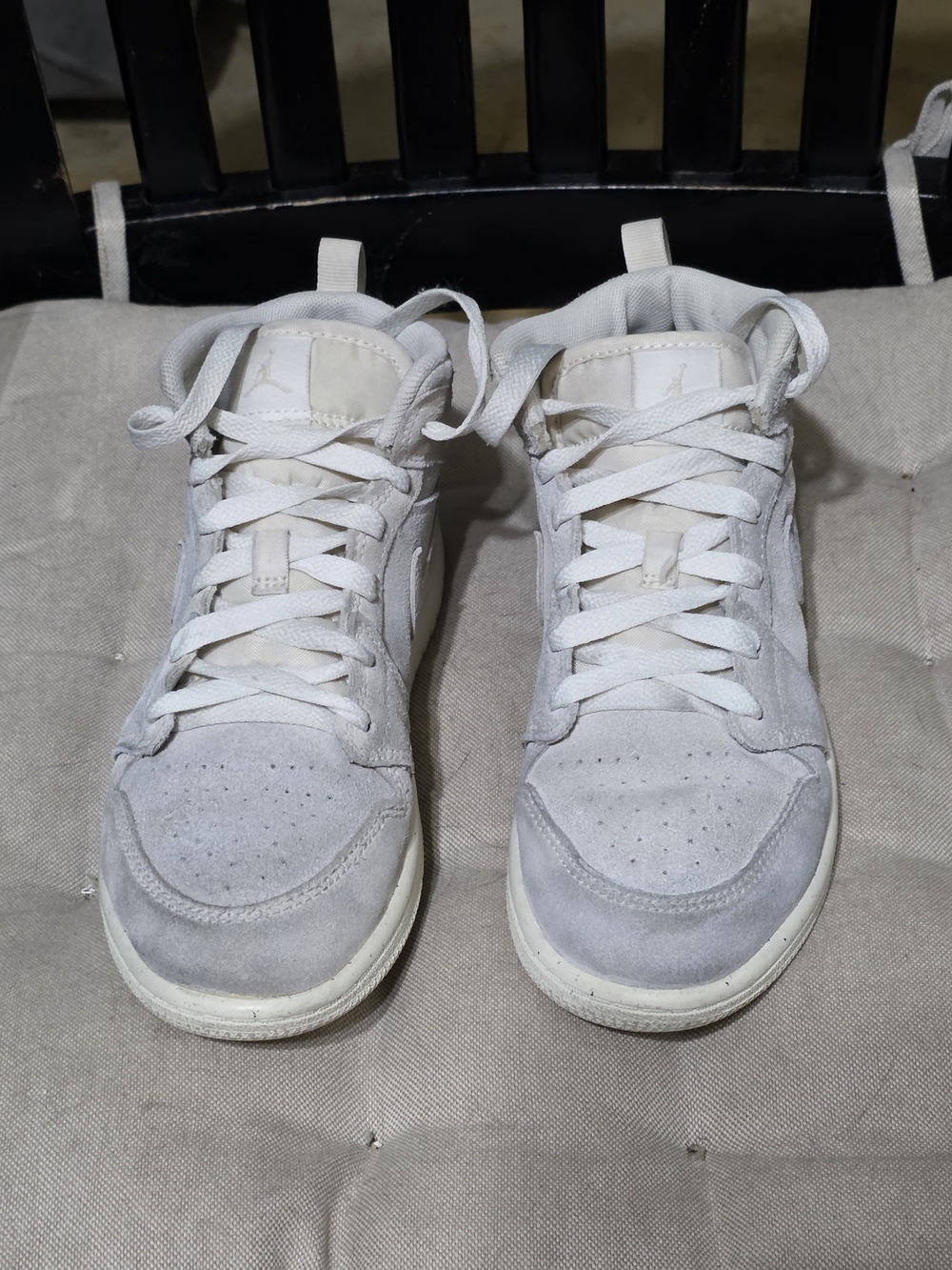 Jordan 1 Mid SE Craft Pale Ivory Sneakers Size 2Y Used